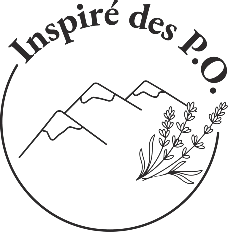 icone inspiré des Po avec montagnes et fleurs de lavande